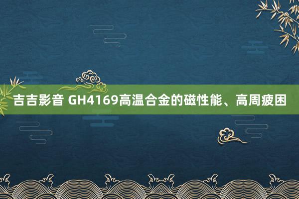 吉吉影音 GH4169高温合金的磁性能、高周疲困