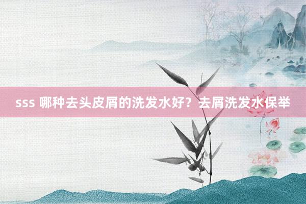 sss 哪种去头皮屑的洗发水好？去屑洗发水保举