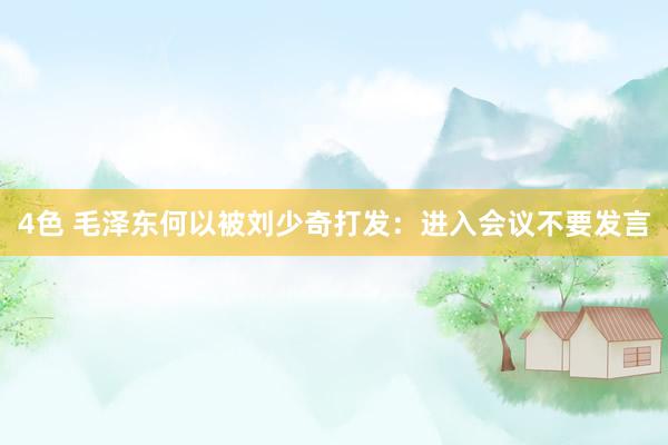 4色 毛泽东何以被刘少奇打发：进入会议不要发言