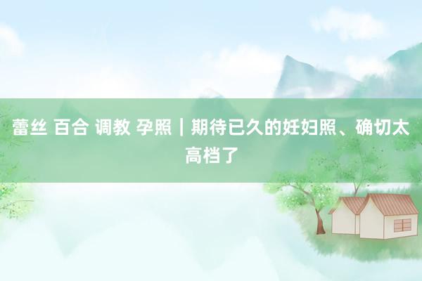 蕾丝 百合 调教 孕照｜期待已久的妊妇照、确切太高档了