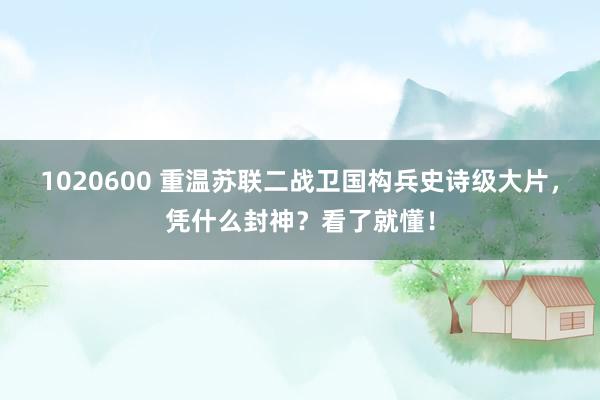 1020600 重温苏联二战卫国构兵史诗级大片，凭什么封神？看了就懂！