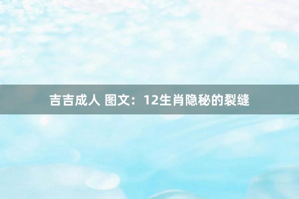 吉吉成人 图文：12生肖隐秘的裂缝