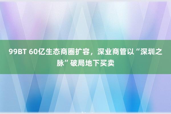 99BT 60亿生态商圈扩容，深业商管以“深圳之脉”破局地下买卖